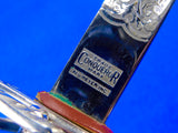 Vintage US Model 1902 Presentation Engraved Eagle Head Ruby Eyes Officer's Sword Scabbard