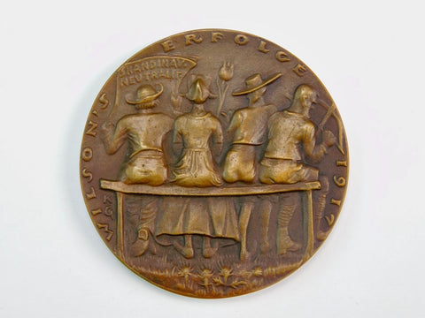 Antique German Germany Austrian WW1 1917 Werbung Karl Goetz Bronze Table Medal