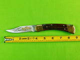 2003 Buck 110 Custom Limited Gold Etched Big Bucks North America Folding Pocket Knife