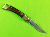 2003 Buck 110 Custom Limited Gold Etched Big Bucks North America Folding Pocket Knife