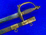 Antique British English Napoleonic Wars Model 1796 Officer's Sword w/ Scabbard