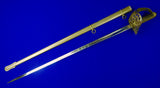 British English Antique 19 Century Officer's Sword with Scabbard