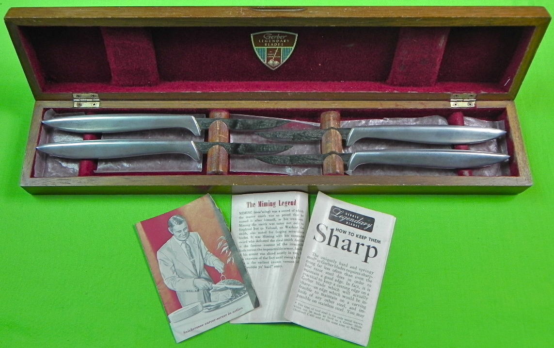 ガーバー　セット Vintage US 1950-60's GERBER MIMING Set of 4 Steak Knife w/ Box