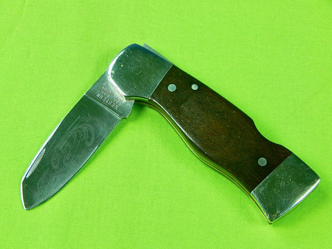 1979 US Western Wildlife Series Lock Back Puma Engraved Folding Pocket Knife 