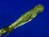 French France South America Antique Old WW1 Lion Head Sword w/ Scabbard
