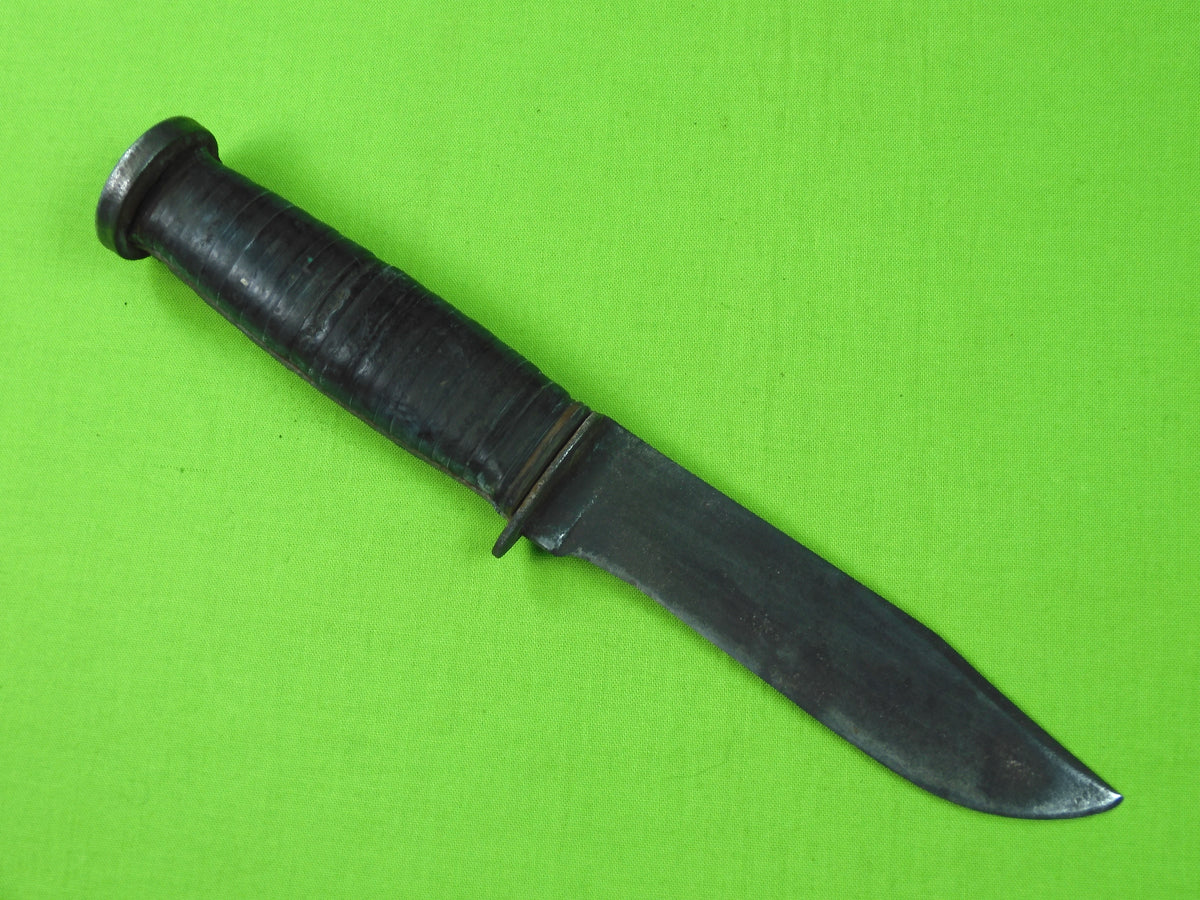 US WW2 Western L71 Seabee Fighting Knife w/ Sheath – ANTIQUE 