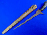 Antique 19 Century Philippines Philippine Kris Short Sword Knife w/ Scabbard