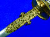 Antique 19C US Model 1860 Presentation Engraved 1877 Dated Sword w/scabbard