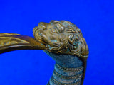 Antique German Germany WW1 Grosser Size Lion Head Artillery Sword w/ Scabbard