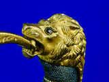 Antique German Germany WW1 Grosser Size Lion Head Artillery Engraved Sword