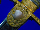 Antique German Germany WW1 Grosser Size Lion Head Artillery Sword w/ Scabbard