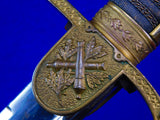 Antique German Germany WW1 Grosser Size Lion Head Artillery Sword w/ Scabbard