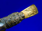 Antique German Germany WW1 Grosser Size Lion Head Artillery Sword w/ Scabbard