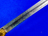 Antique German Germany WW1 Grosser Size Lion Head Artillery Engraved Sword