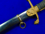 Antique German Germany WW1 Grosser Size Lion Head Artillery Engraved Sword
