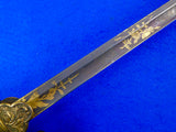 Antique US Civil War Engraved Eagle Head Officer's Sword w/ Scabbard