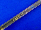 Antique US Civil War Engraved Eagle Head Officer's Sword w/ Scabbard