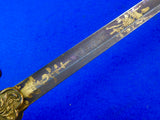 Antique US Civil War Engraved Eagle Head Officer's Sword w/ Scabbard