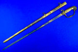 Antique US Civil War Engraved Eagle Head Officer's Sword w/ Scabbard