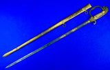 Antique US Civil War Engraved Eagle Head Officer's Sword w/ Scabbard