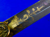 Antique US Civil War Engraved Eagle Head Officer's Sword w/ Scabbard