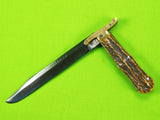 Vintage US United Hunting Fighting Stag Folding Knife