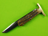 Vintage US United Hunting Fighting Stag Folding Knife