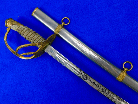 Antique 19 Century US Model 1872 Presentation Engraved Cavalry Sword w/scabbard