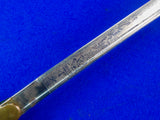 German Germany WW1 Engraved Officer's Sword Family Coat of Arms w/ Scabbard