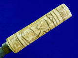 Japanese Japan Antique WW1 Carved Handle Tanto Fighting Knife Short Sword