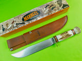 US Marbles Trailmaker Large Stag Handle Hunting Knife w/ Sheath Box