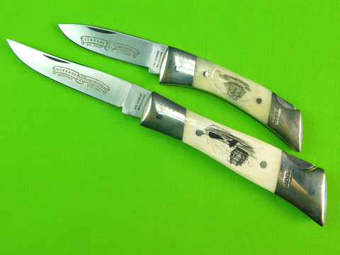 Set 2 US Schrade I-XL Cutlery British Sheffield Limited Folding