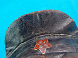 Soviet Russian Russia pre WW2 Officer's Brown Leather Visor Hat Cap Red Star
