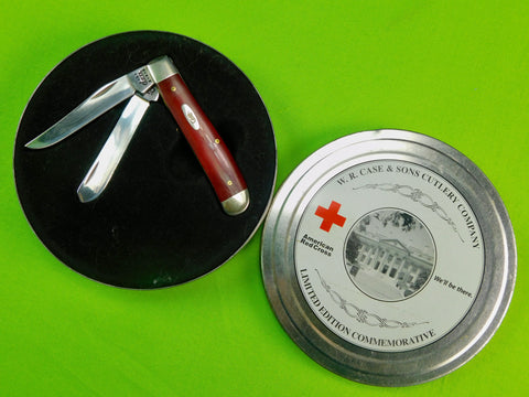 US W.R. Case XX & Sons Limited Red Cross Folding Pocket Knife Trapper 6207 SS