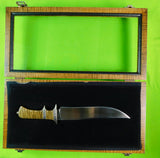 RESERVED FOR JJ ,Vintage US Custom Handmade Braschler Martin Large Bowie Fighting Knife w/ Box