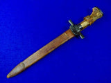 Antique German Germany WW1 Stag Hunting Dagger Knife Short Sword w/ Scabbard