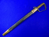 Antique British English 19 Century Saw Back Short Sword w/ Scabbard