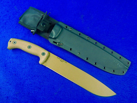 US Rowen Junglas Esee Knives Large Bowie Fighting Knife w/ Scabbard