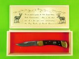 2002 Buck 110 Custom Limited Gold Etched Big Bucks North America Folding Pocket Knife