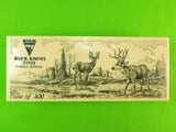 2002 Buck 110 Custom Limited Gold Etched Big Bucks North America Folding Pocket Knife