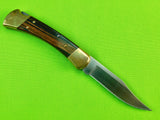 2002 Buck 110 Custom Limited Gold Etched Big Bucks North America Folding Pocket Knife