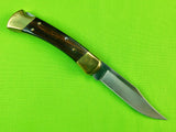 2004 Buck 110 Custom Limited Gold Etched Big Bucks North America Folding Pocket Knife