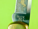 2004 Buck 110 Custom Limited Gold Etched Big Bucks North America Folding Pocket Knife