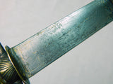 French France Antique Very Old 18 Century Engraved Hunting Dagger Knife Scabbard