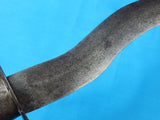 Antique Old 19 Century Curved Huge French Spanish Huge Unusual Fighting Hunting Horn Knife