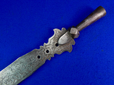 Antique 17 Century Processional Engraved Halberd Head Sword Spear Point