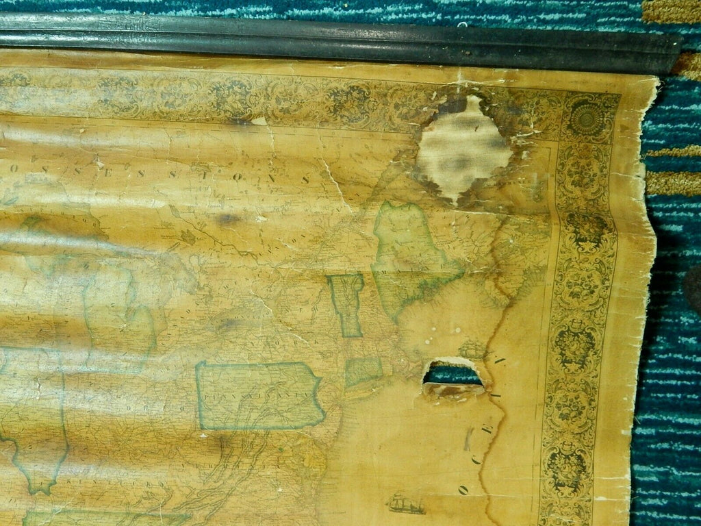 Antique Old 1854 Jacob Monk Large United States North Central America ...