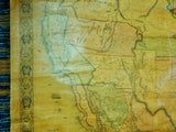 Antique Old 1854 Jacob Monk Large United States North Central America Canvas Map