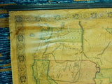 Antique Old 1854 Jacob Monk Large United States North Central America Canvas Map