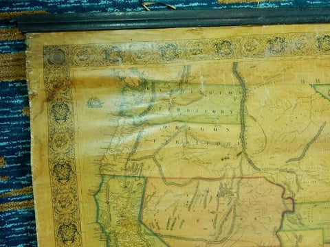 Antique Old 1854 Jacob Monk Large United States North Central America ...